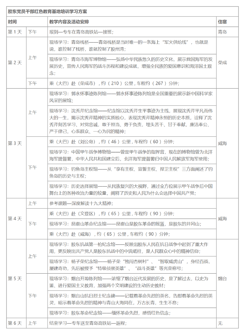 山东胶东红色培训教育基地